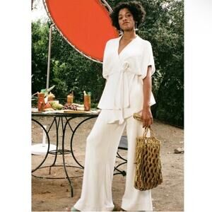 Simon Miller Terry Tunic Top Lono White Belted Terrycloth Kimono Style NEW LARGE